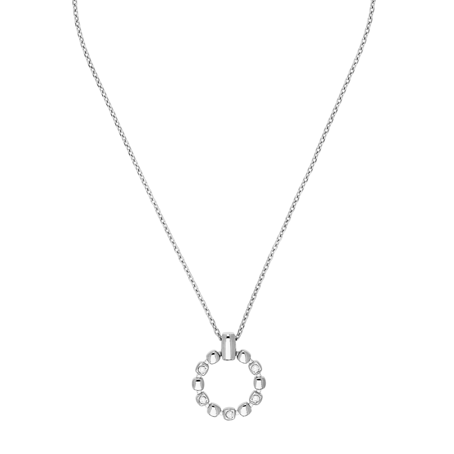Halskette Soft Cube Circle Glow silber