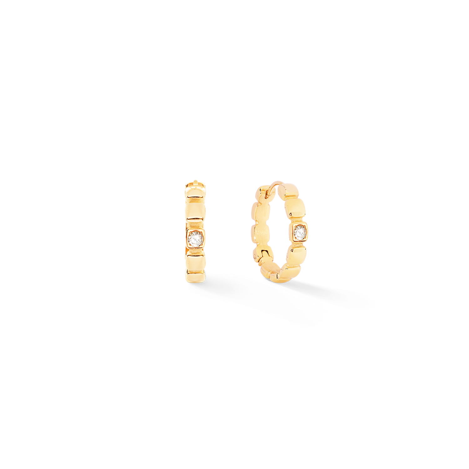 Ohrringe Creole Soft Cube Circle Glow gold