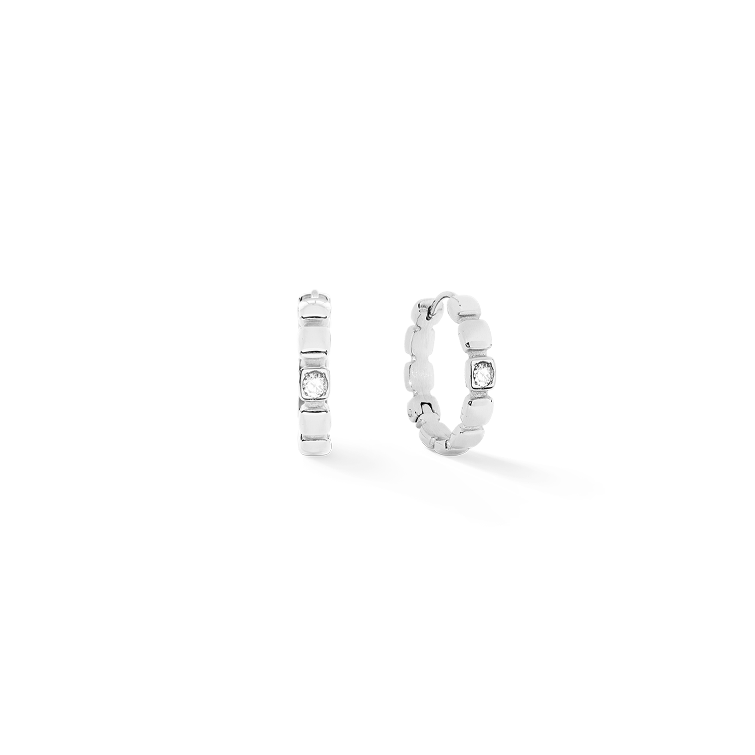 Ohrringe Creole Soft Cube Circle Glow silber