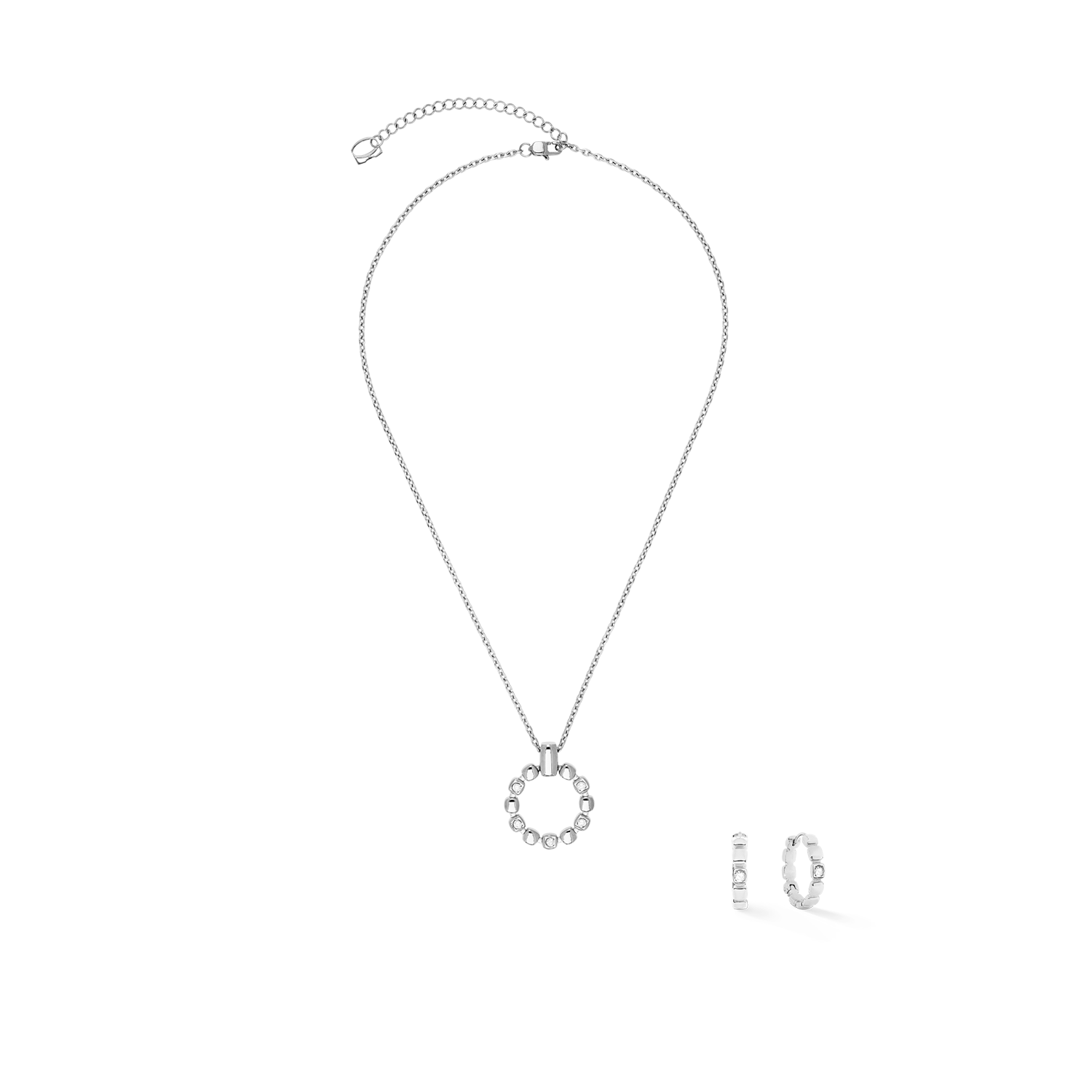 Ohrringe Creole Soft Cube Circle Glow silber