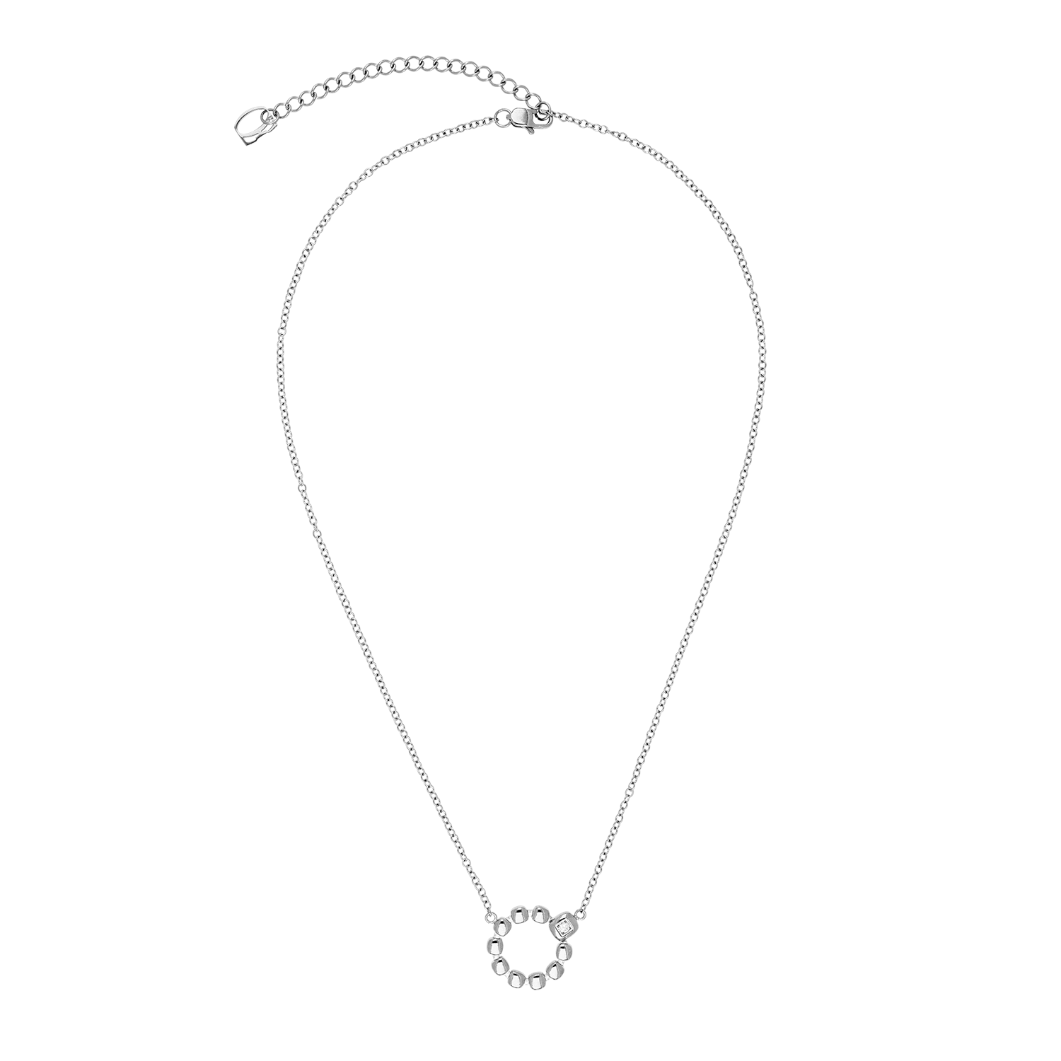 Halskette Small Soft Cube Circle Glow silber