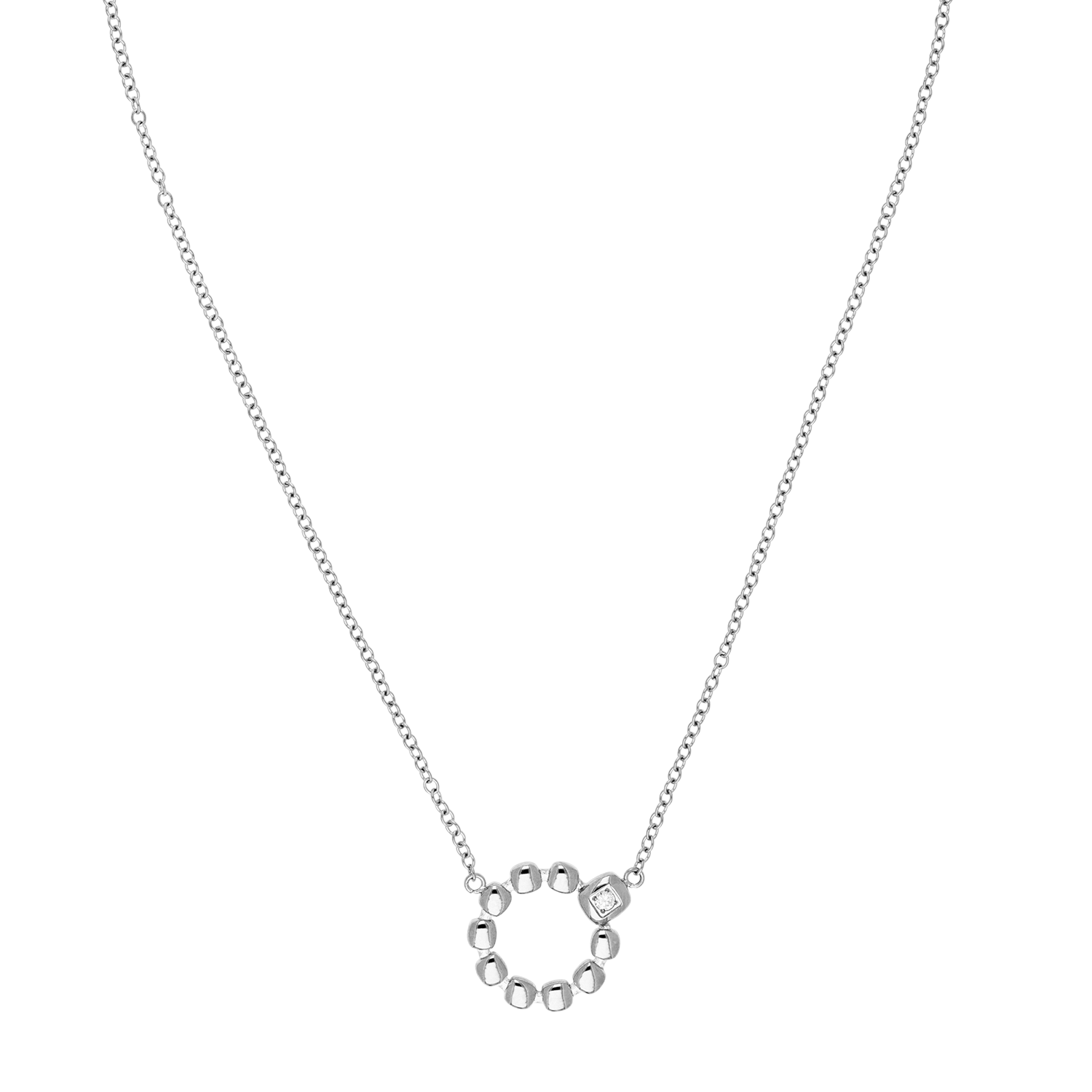 Halskette Small Soft Cube Circle Glow silber