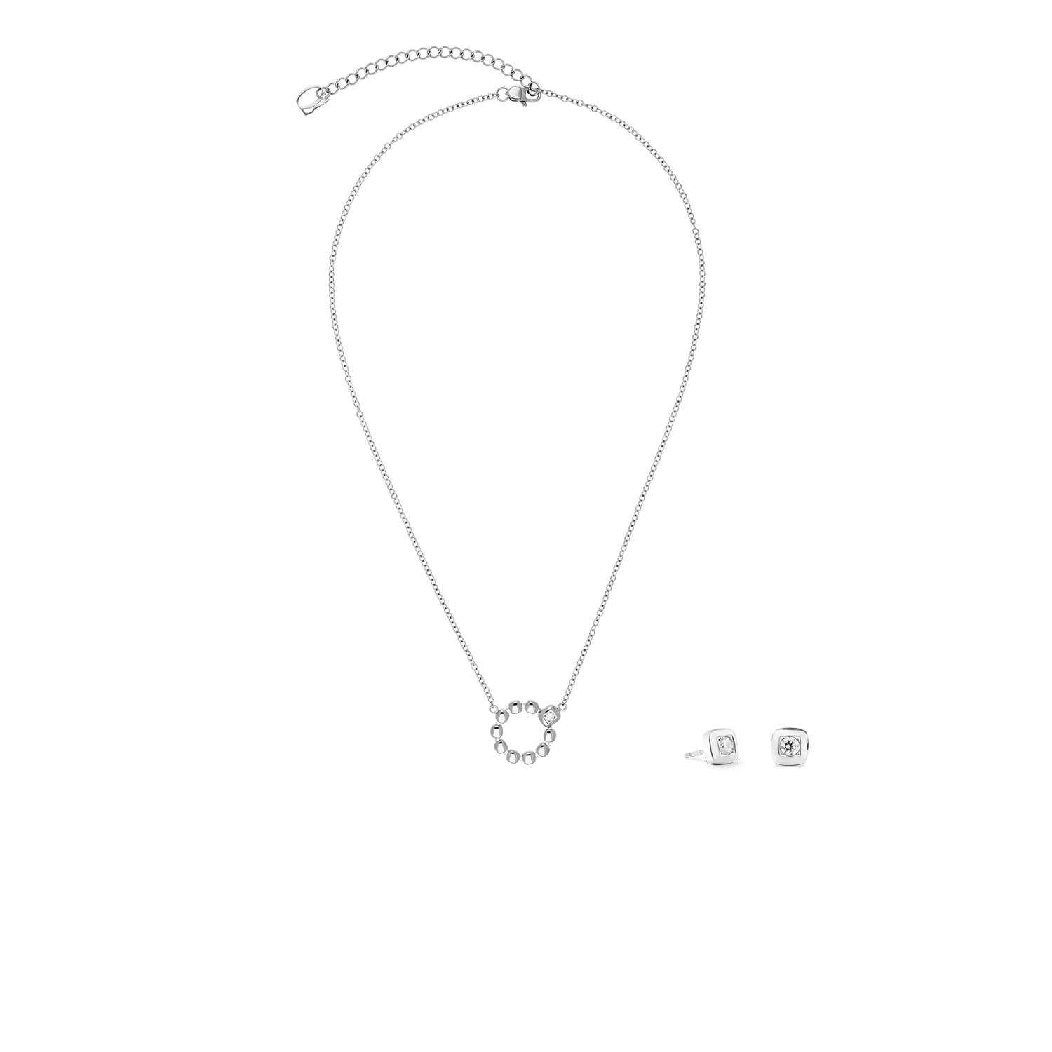 Halskette Small Soft Cube Circle Glow silber