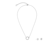 Halskette Small Soft Cube Circle Glow silber von COEUR DE LION – im Set mit passenden Schmuckstücken