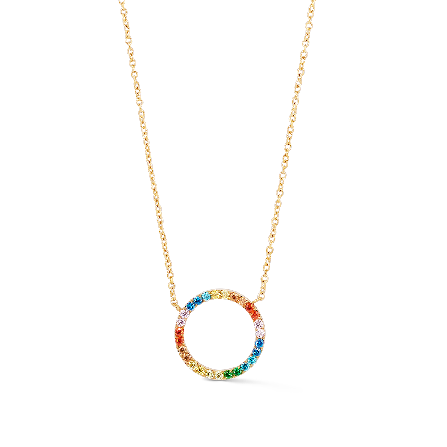 Halskette Sparkling Circle gold-multicolor von COEUR DE LION – Detailaufnahme