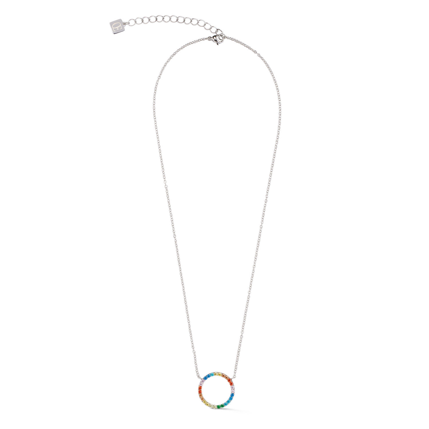 Halskette Sparkling Circle silber-multicolor von COEUR DE LION