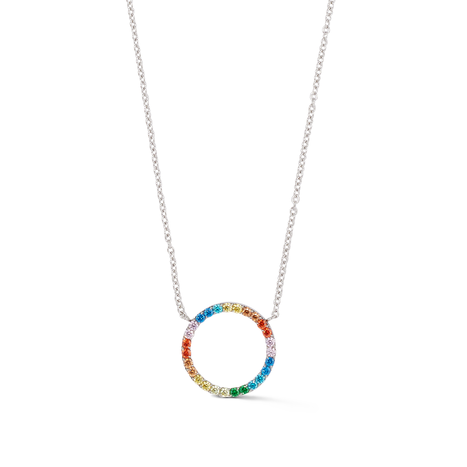 Halskette Sparkling Circle silber-multicolor von COEUR DE LION – Detailaufnahme