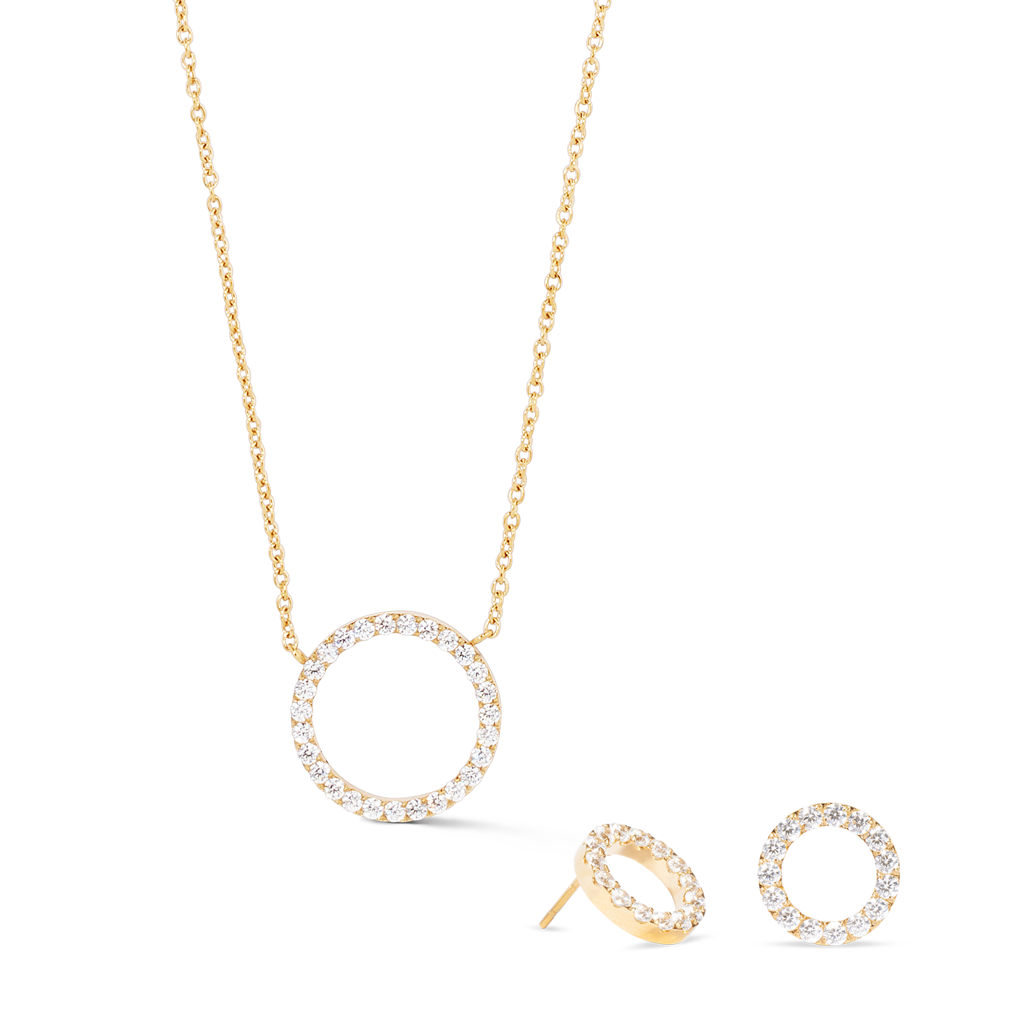 Halskette Sparkling Circle gold-kristall von COEUR DE LION – im Set mit passenden Schmuckstücken
