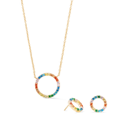 Ohrringe Sparkling Circle gold-multicolor von COEUR DE LION – im Set mit passenden Schmuckstücken