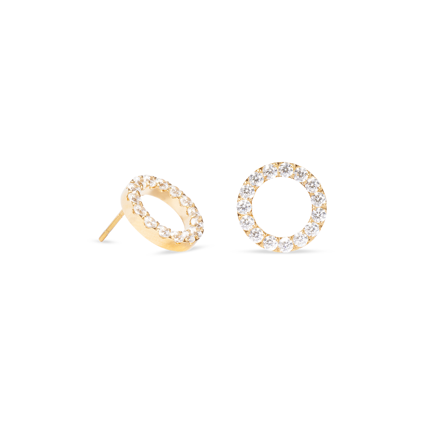Ohrringe Sparkling Circle gold-kristall von COEUR DE LION – Detailaufnahme