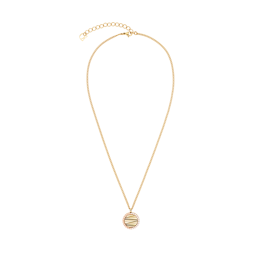 Halskette Amulett Mini Waves gold-beige