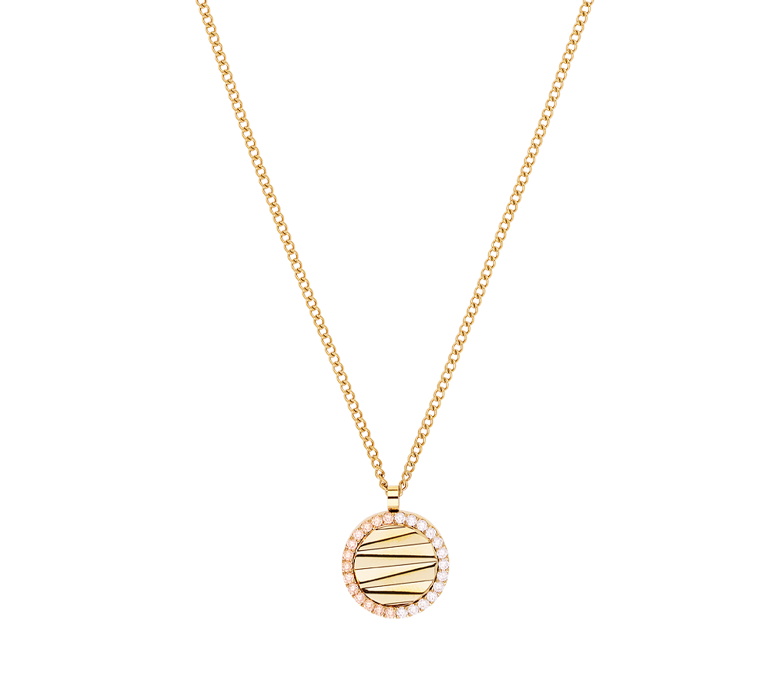 Halskette Amulett Mini Waves gold-beige von COEUR DE LION – Detailaufnahme
