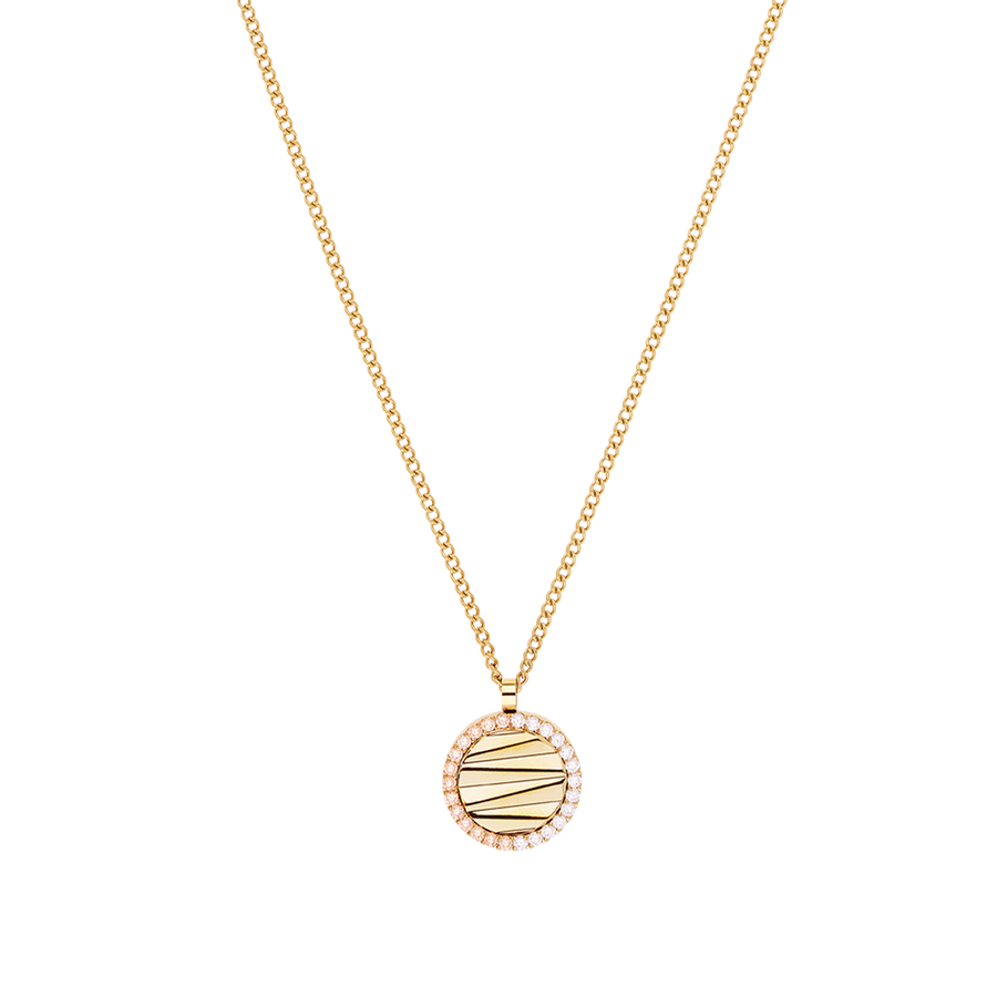 Halskette Amulett Mini Waves gold-beige