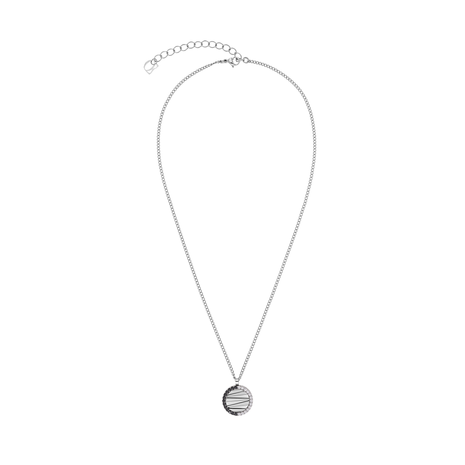 Halskette Amulett Mini Waves silber-schwarz