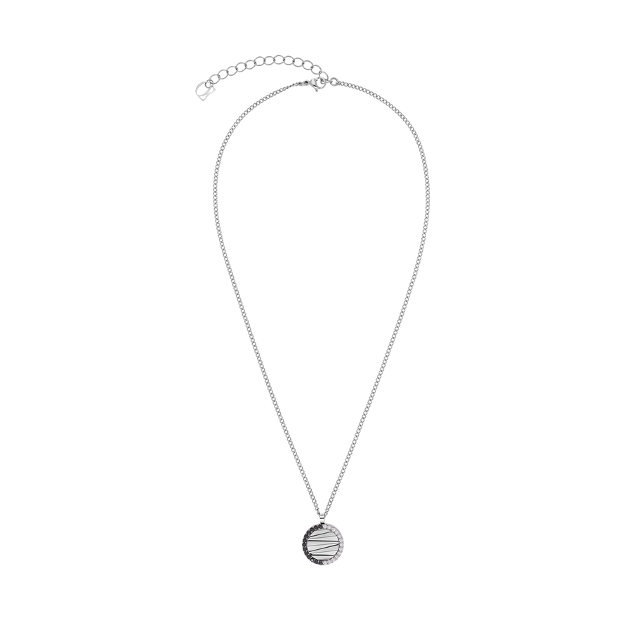 Halskette Amulett Mini Waves silber-schwarz