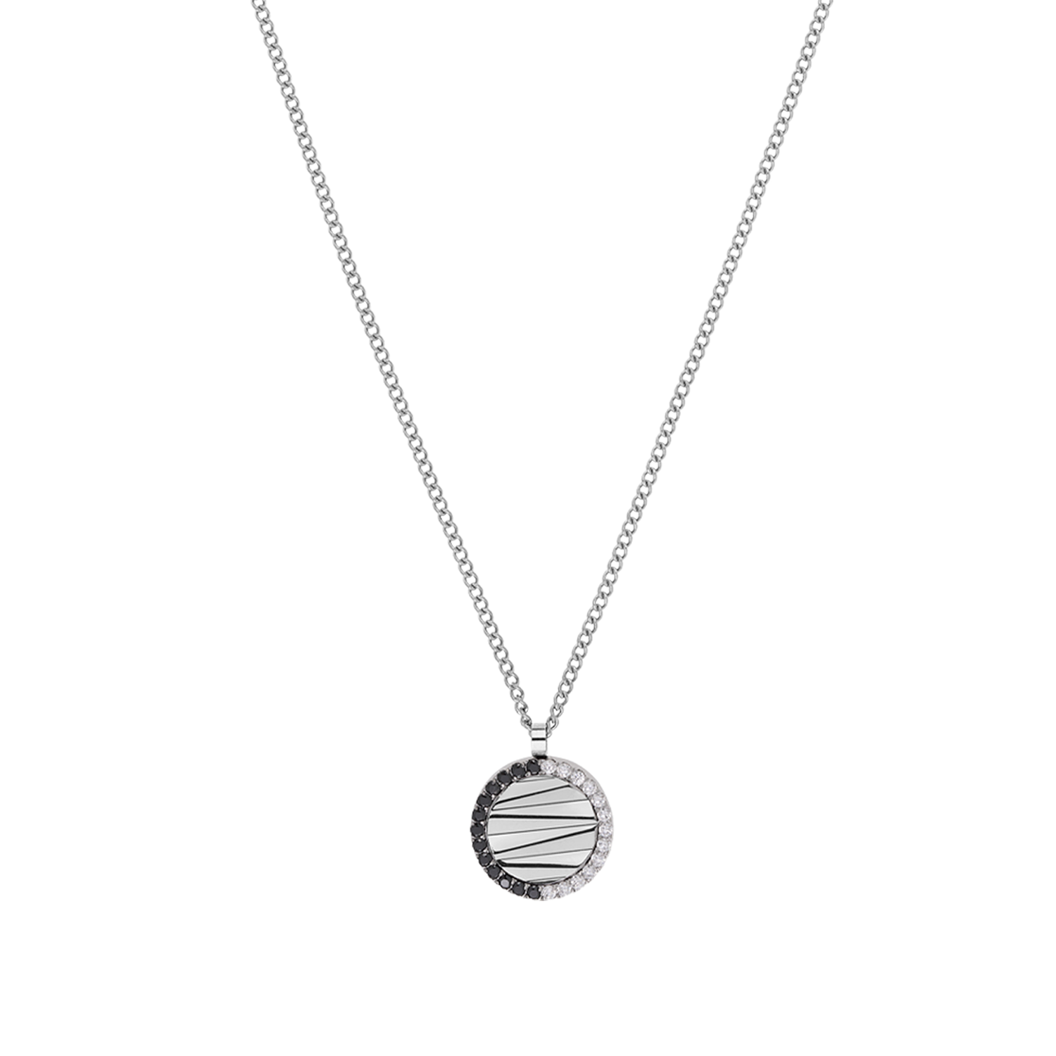 Halskette Amulett Mini Waves silber-schwarz