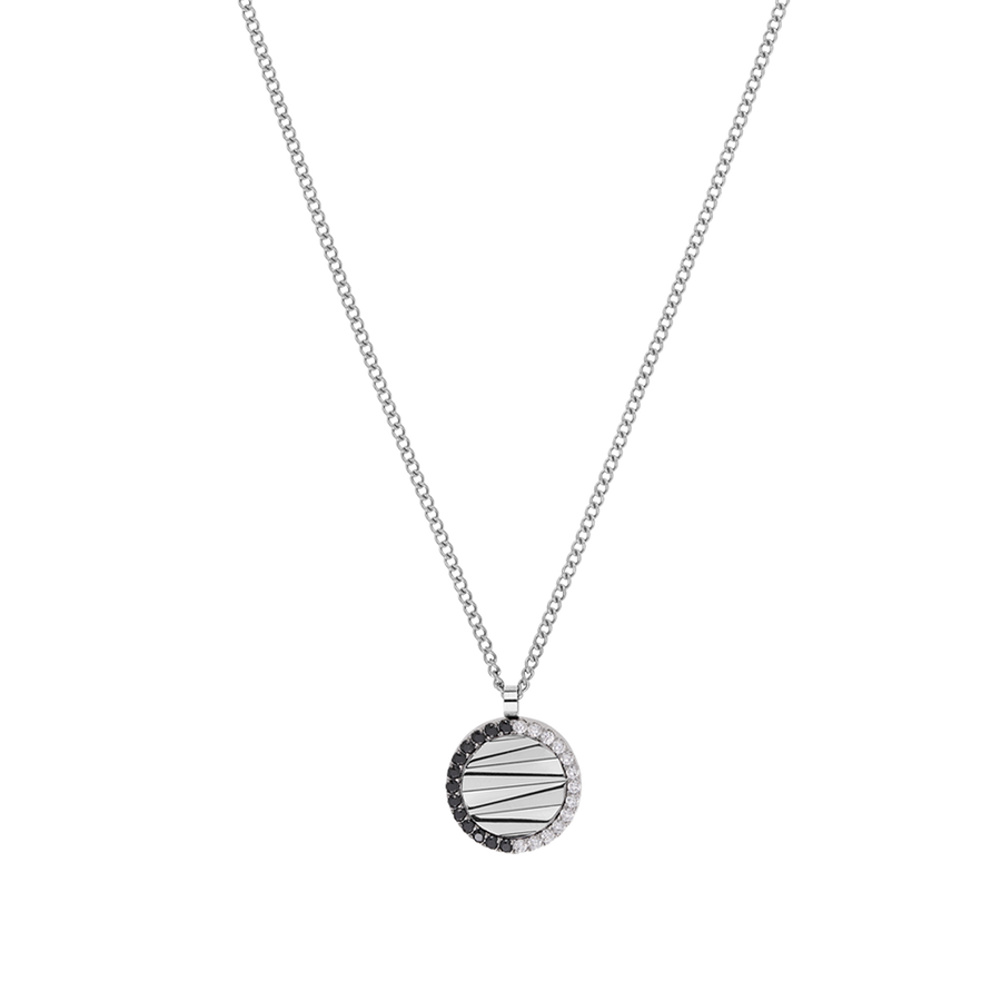 Halskette Amulett Mini Waves silber-schwarz