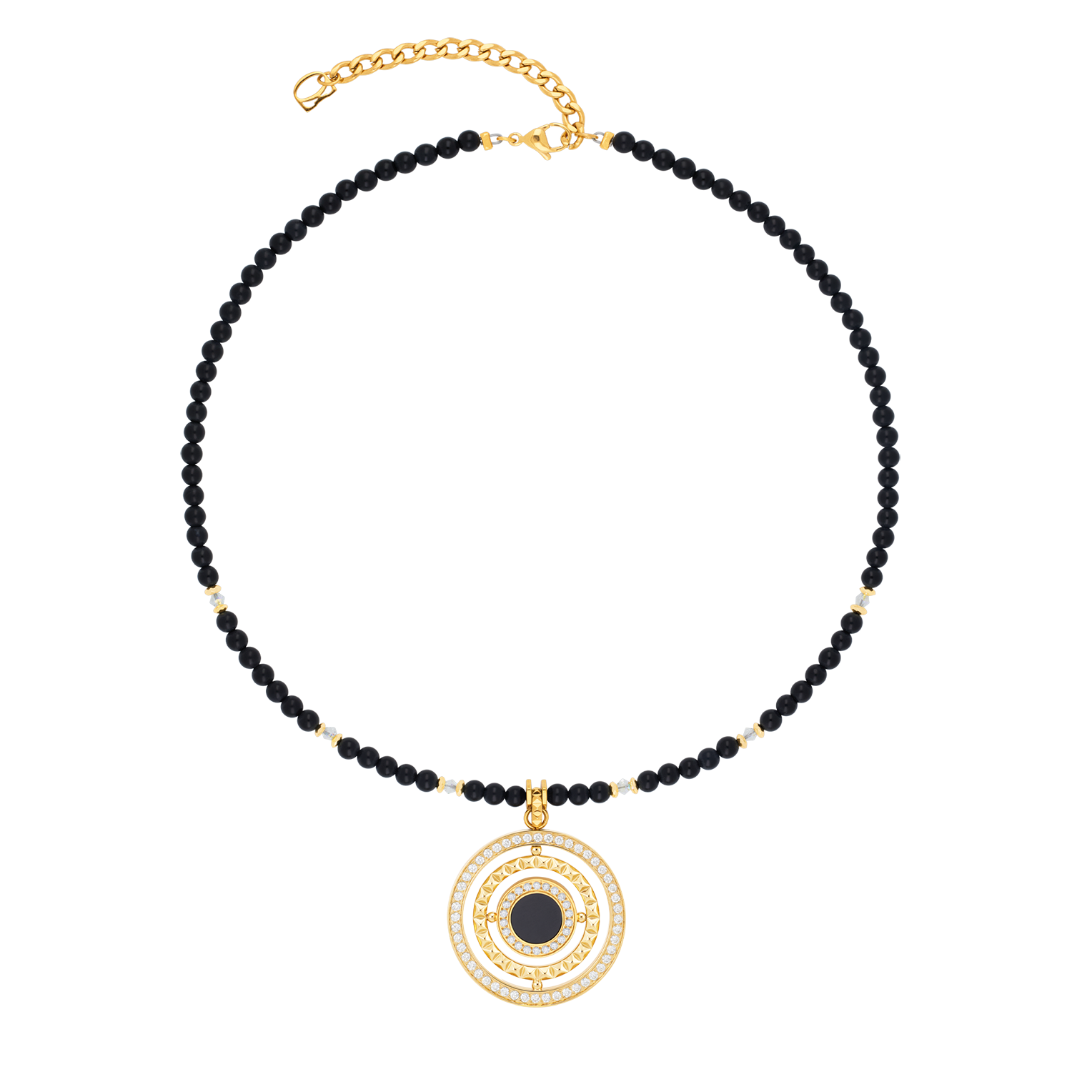 Halskette Amulett Modern Icon Noir Gold