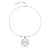 Halskette Amulett Modern Icon Pearl Silber