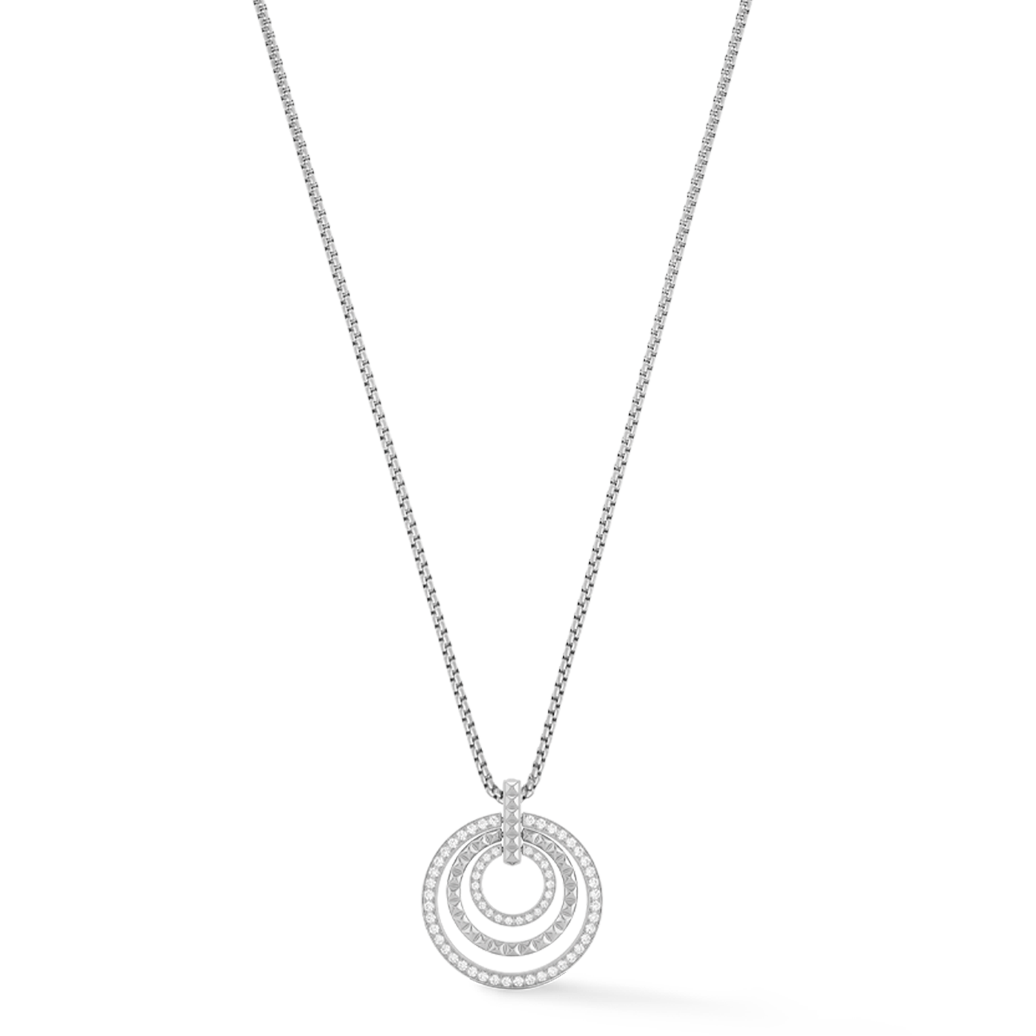 Halskette Circle Trio Crystal Silber