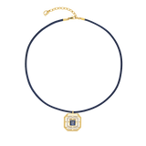Halskette Amulett Icon Frame Soft Lapis Gold