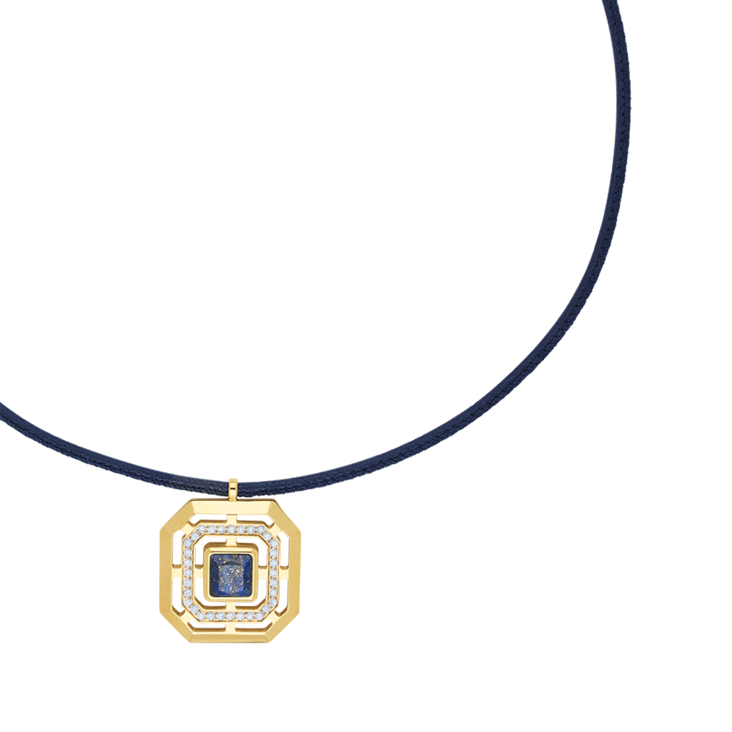 Halskette Amulett Icon Frame Soft Lapis Gold