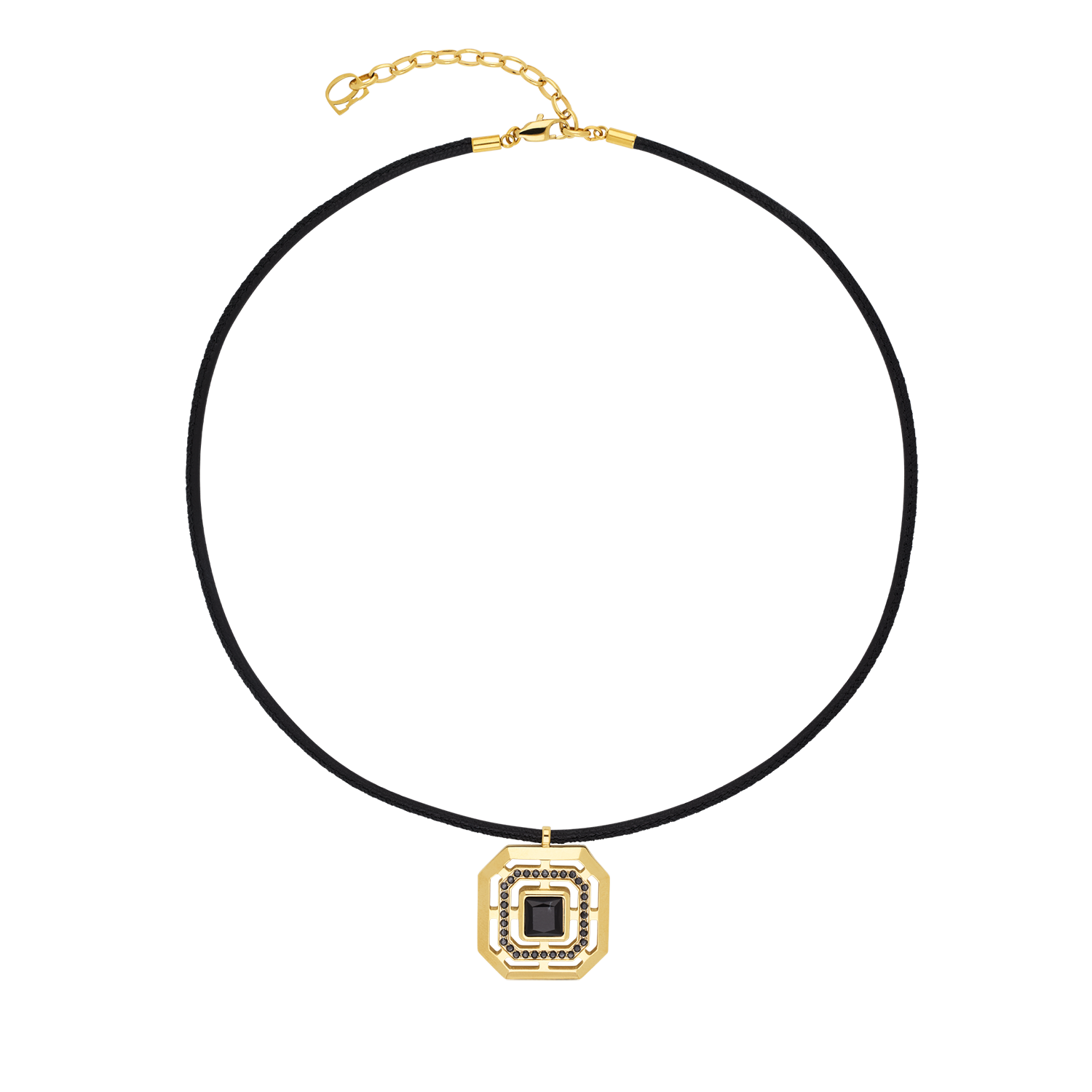 Halskette Amulett Icon Frame Soft Noir Gold