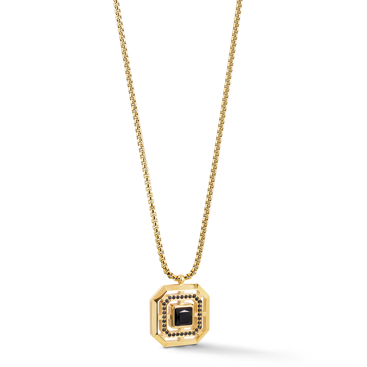 Halskette Amulett Icon Frame Pure Noir Gold