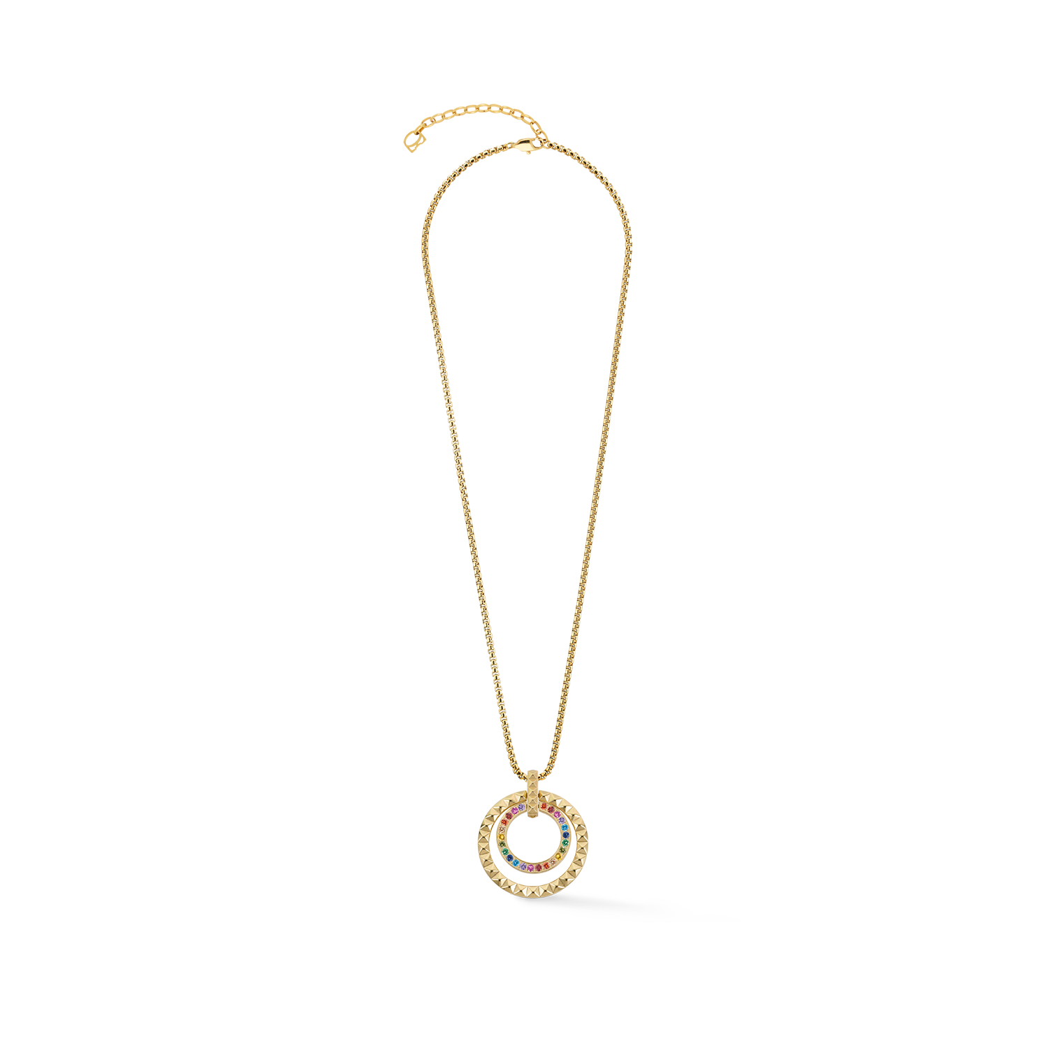 Halskette Circle Duo Multicolor Silber