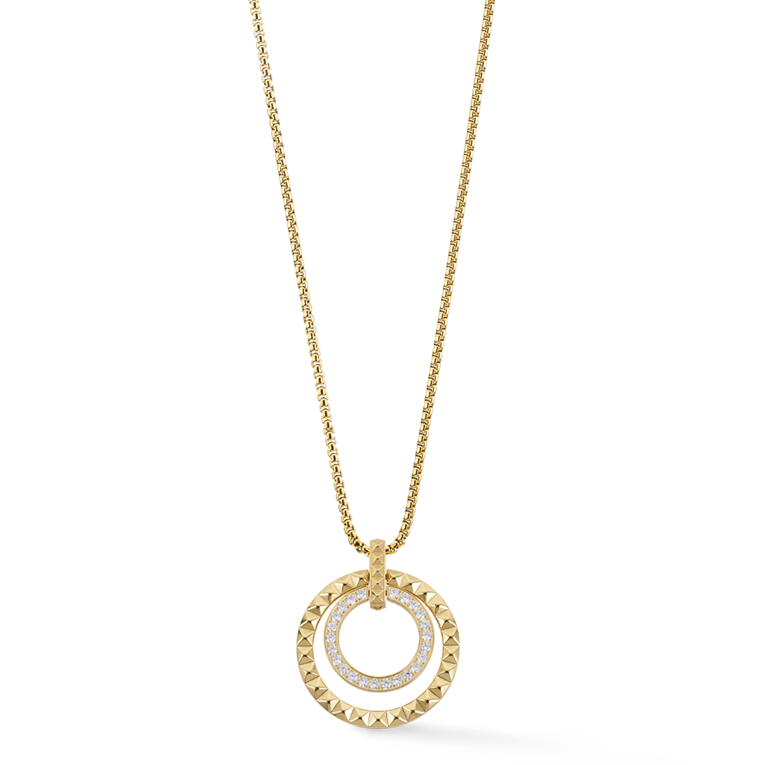 Halskette Circle Duo Crystal Gold