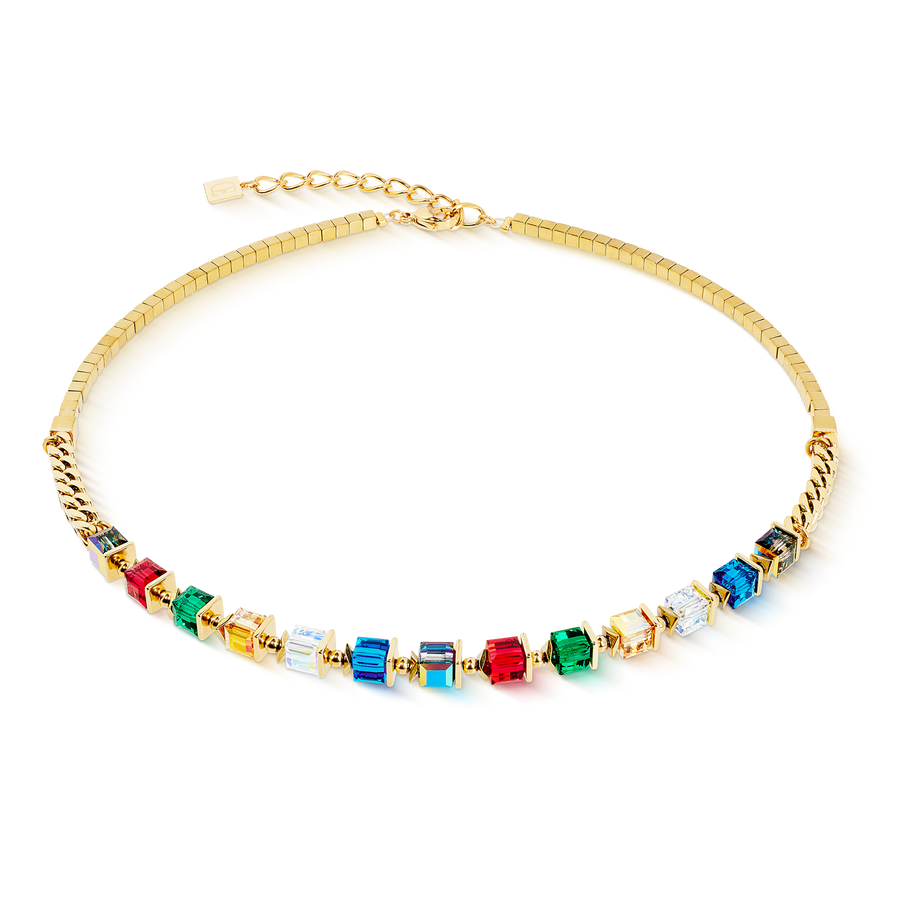 Halskette Sparkling Cubes Fusion Chain gold-multicolor