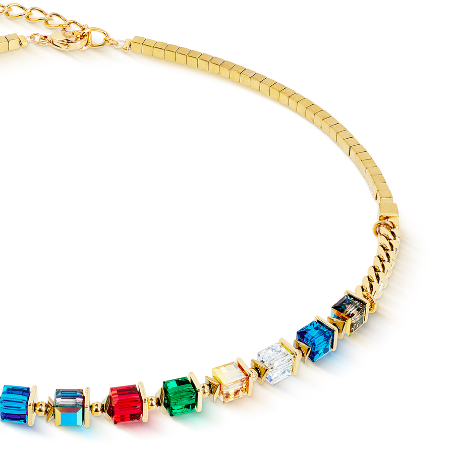 Halskette Sparkling Cubes Fusion Chain gold-multicolor