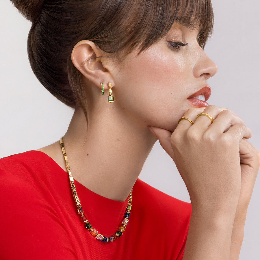 Halskette Sparkling Cubes Fusion Chain gold-multicolor