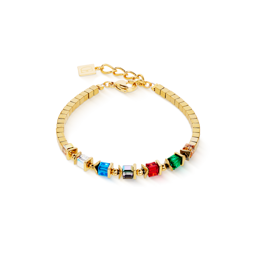 Armband Sparkling Cubes Fusion Chain gold-multicolor