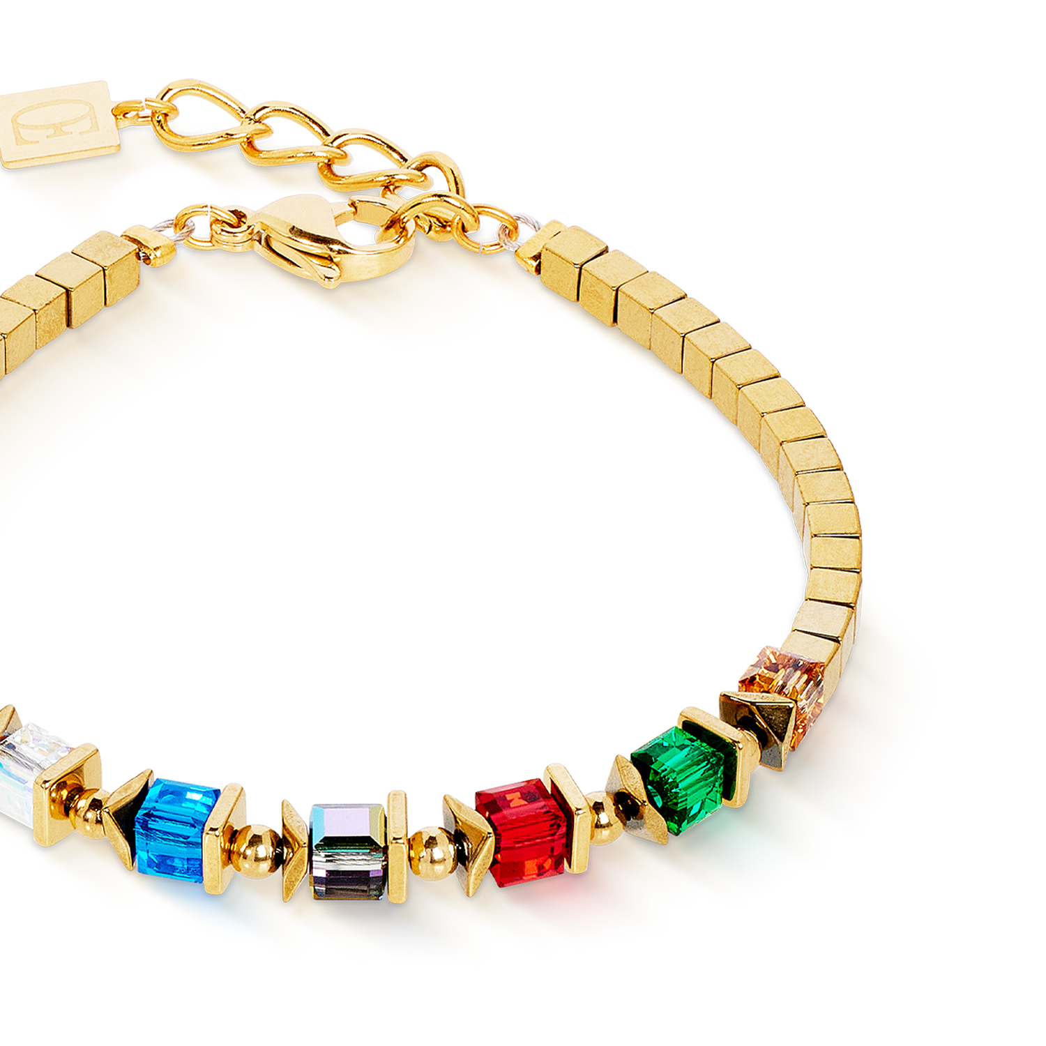 Armband Sparkling Cubes Fusion Chain gold-multicolor