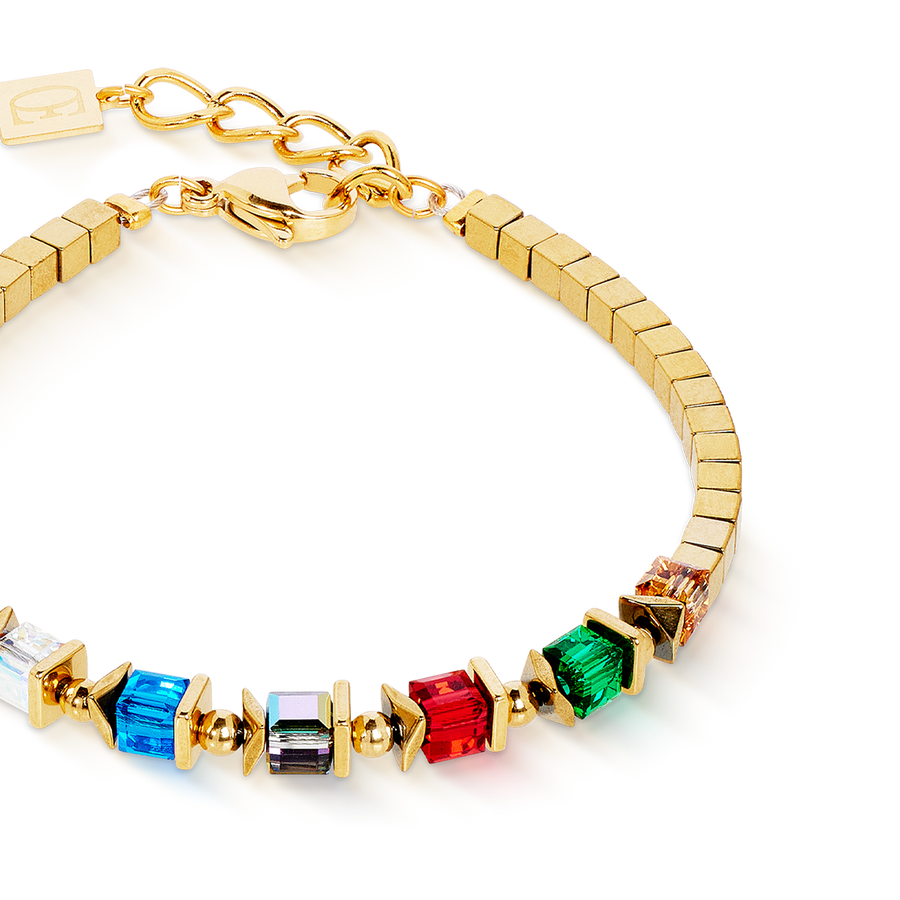 Armband Sparkling Cubes Fusion Chain gold-multicolor