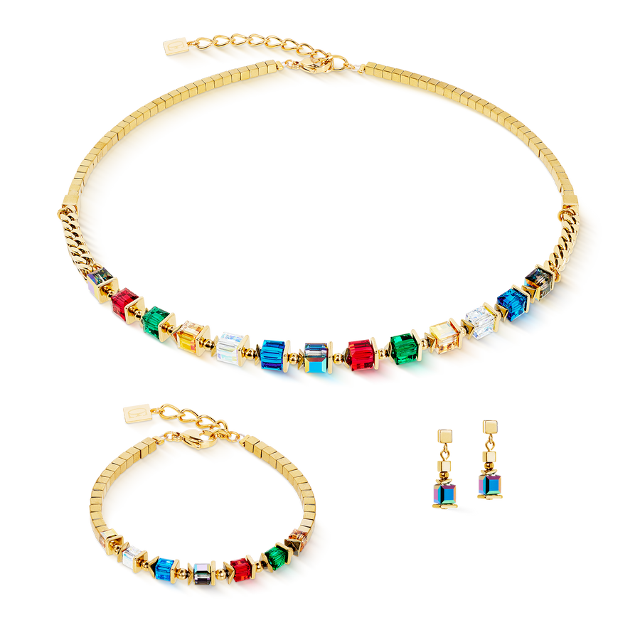 Armband Sparkling Cubes Fusion Chain gold-multicolor