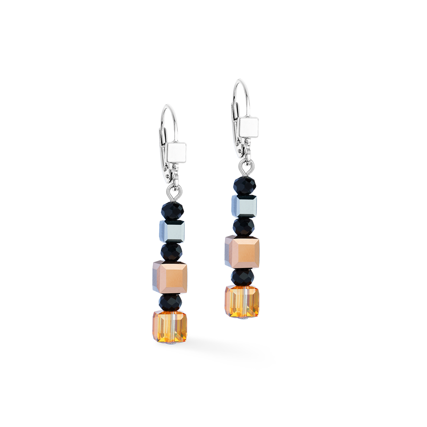 GeoCUBE® Precious Nature Ohrringe Tricolor von COEUR DE LION – Detailaufnahme