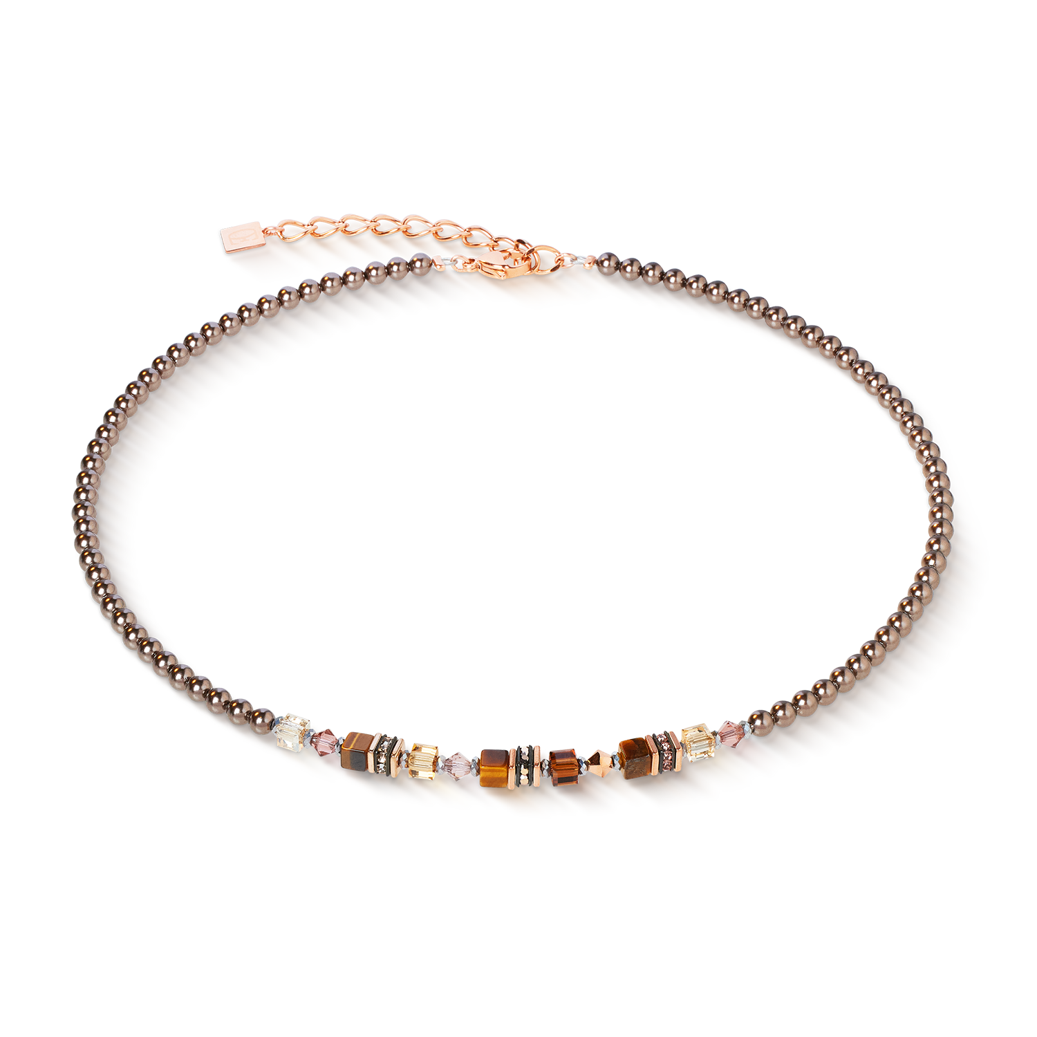 Halskette Princess Earth Glow roségold-braun