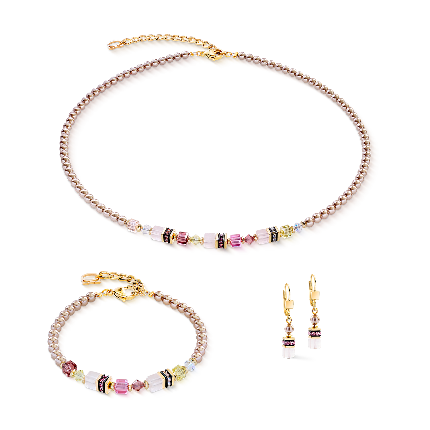 Halskette Princess Rose Glow gold von COEUR DE LION – im Set mit passenden Schmuckstücken