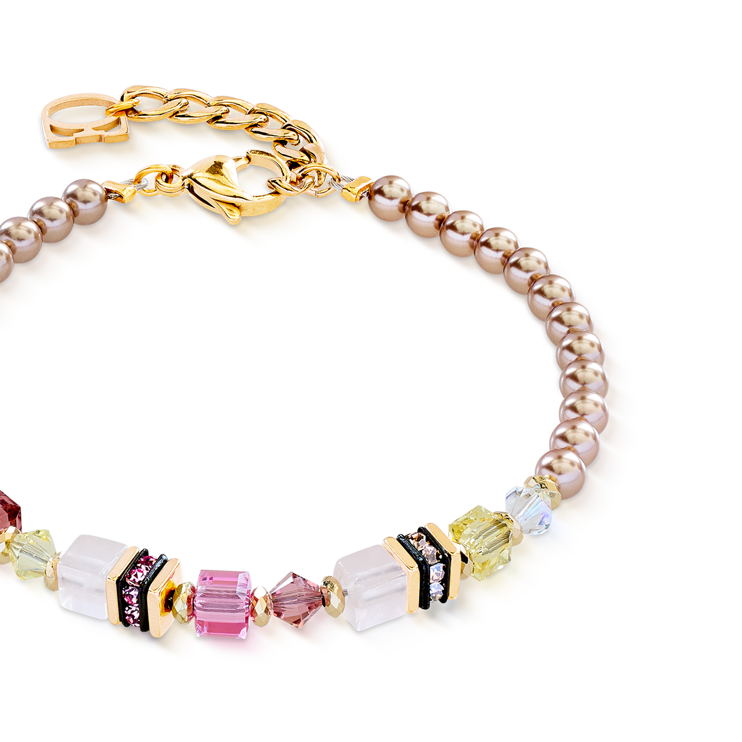 Armband Princess Rose Glow gold von COEUR DE LION – Detailaufnahme