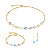 Armband Cube Aura pastell gold von COEUR DE LION – im Set mit passenden Schmuckstücken