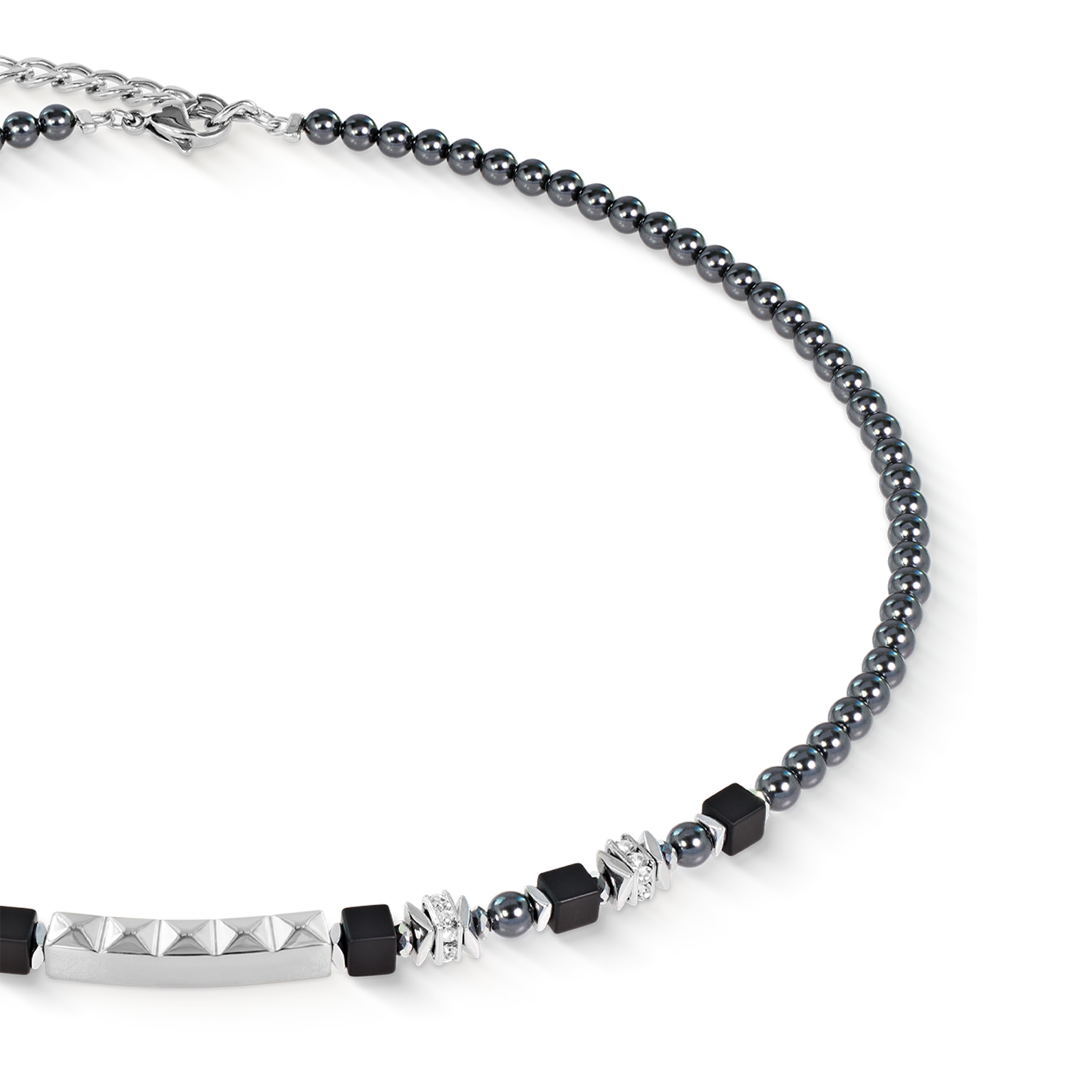 Beads & Pearls Spike Halskette Anthracite