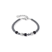 Beads & Pearls Spike Armband Anthracite von COEUR DE LION