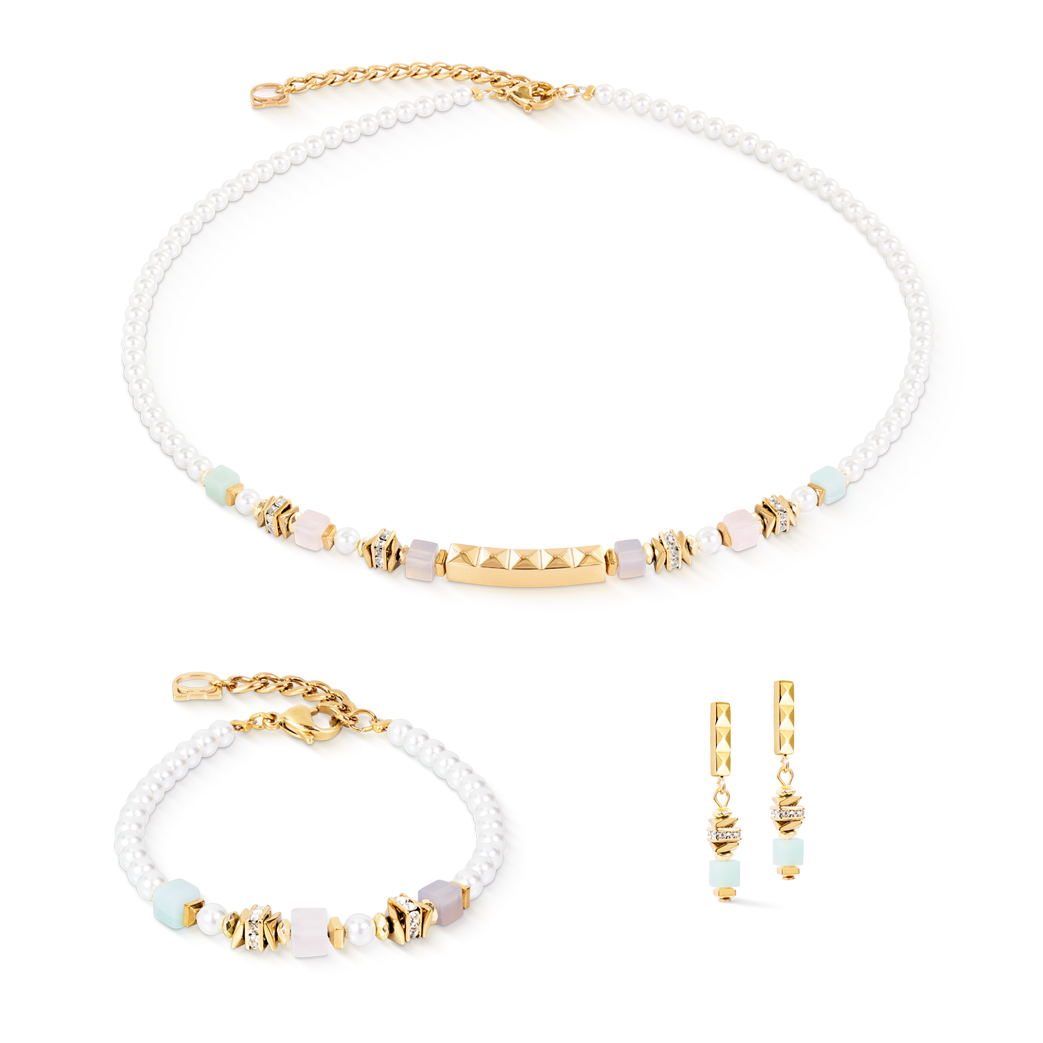 Beads & Pearls Spike Armband Pastel