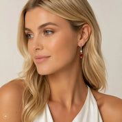 COEUR DE LION Cocktail Pearls Ohrringe Ruby – am Model