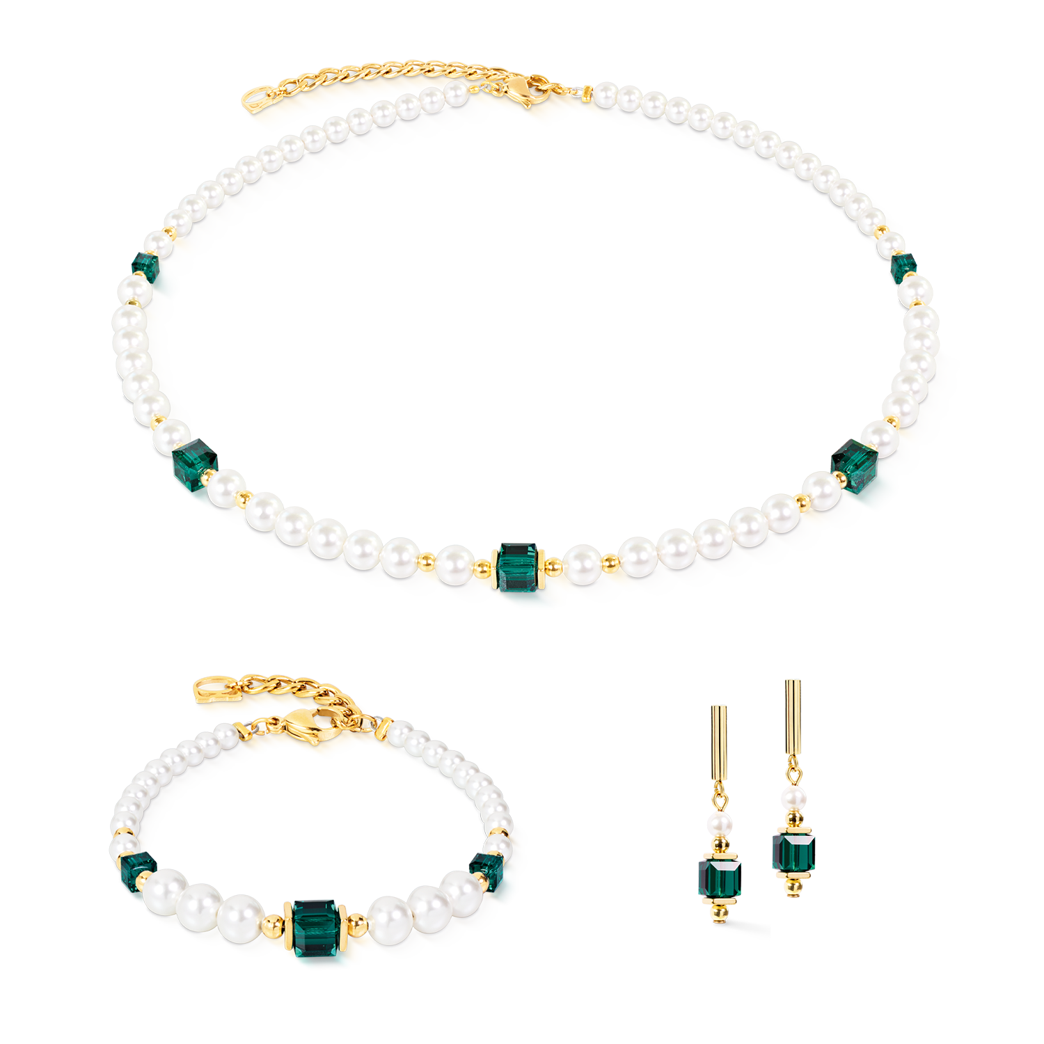 Cocktail Pearls Ohrringe Emerald