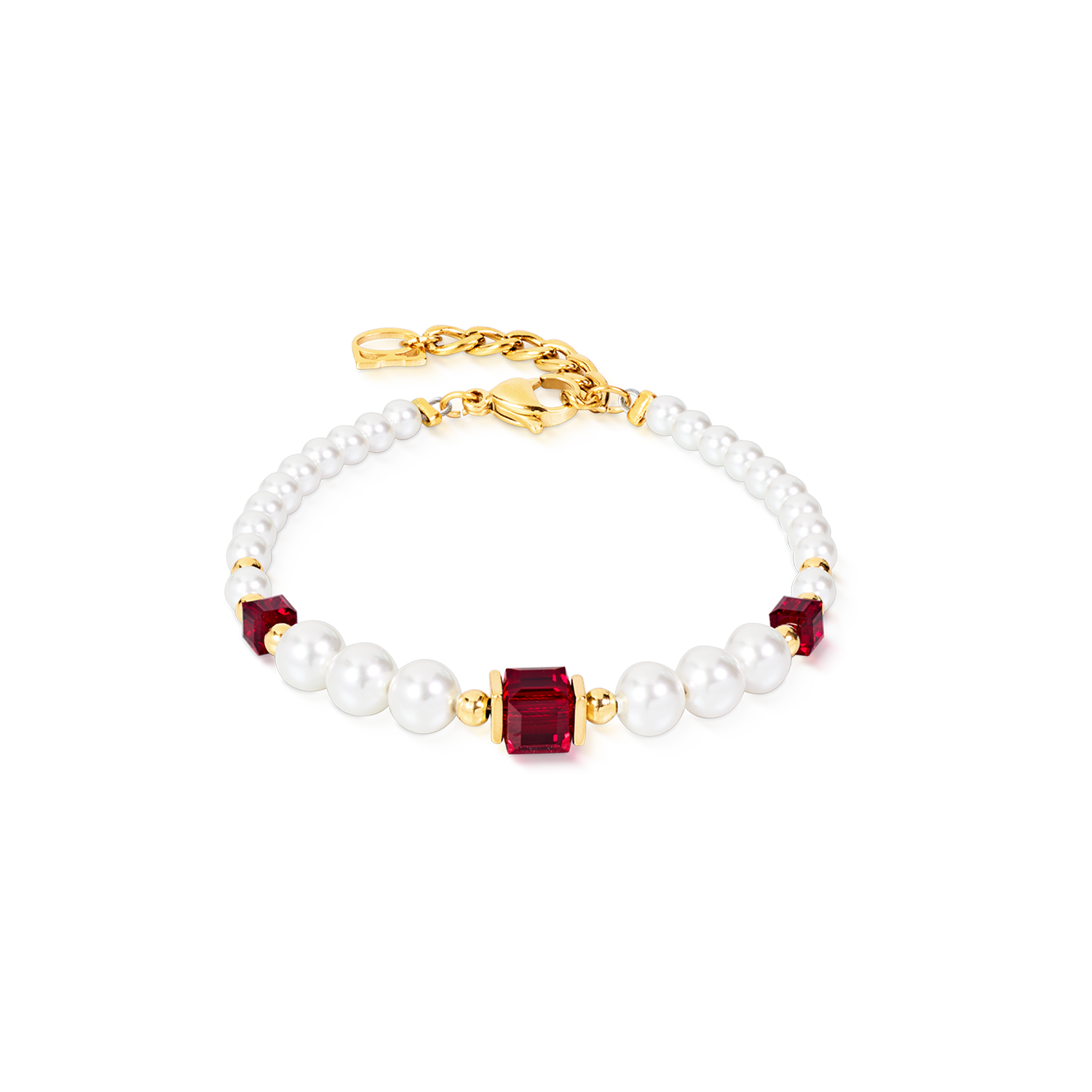 Cocktail Pearls Armband Ruby