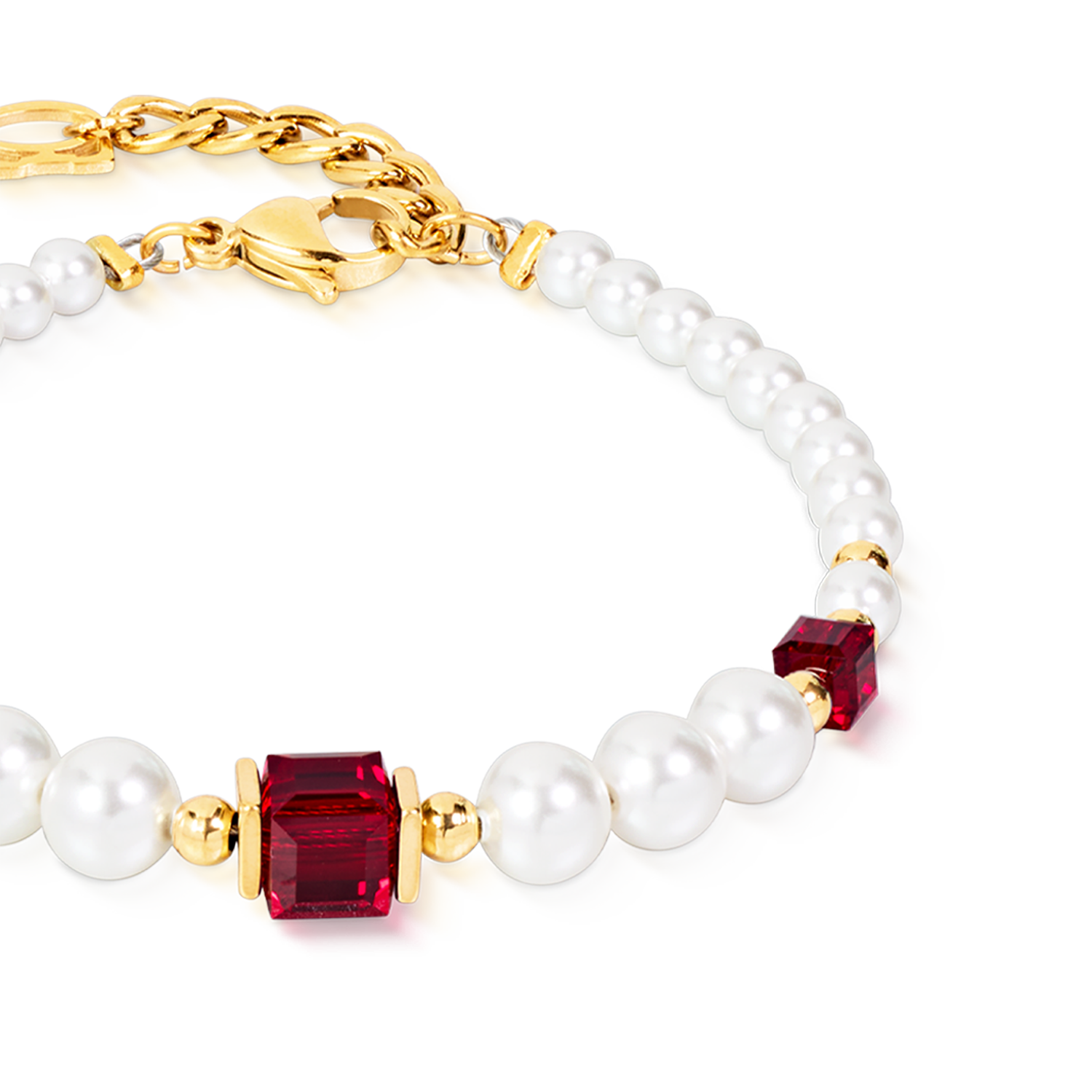Cocktail Pearls Armband Ruby