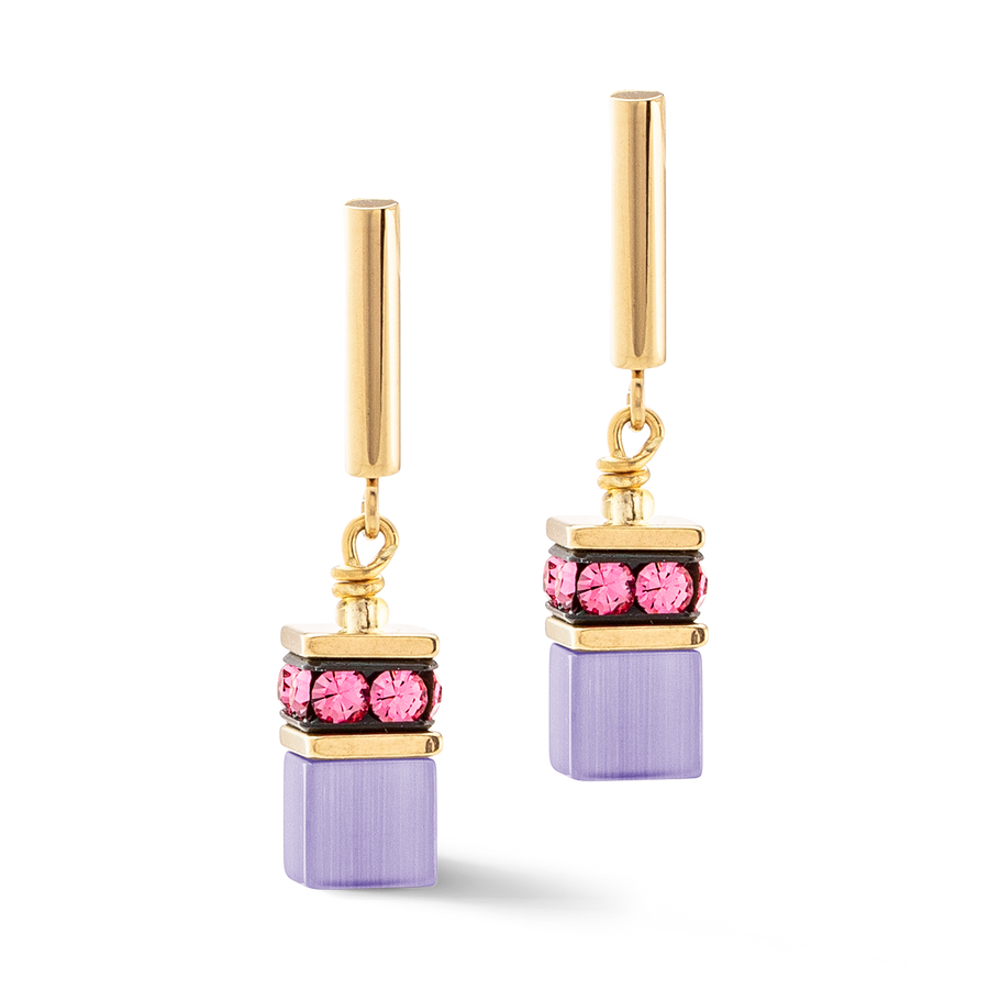 GeoCUBE® Iconic Layer Ohrringe gold-rainbow